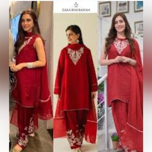 Zara shahjahan raw silk festive suit size large